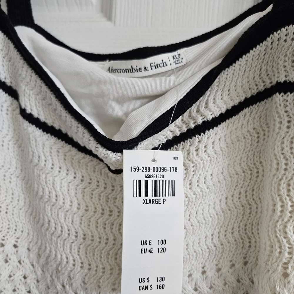 Abercrombie Black And White Crochet Maxi Dress